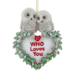 Kurt Adler Who Loves You Owl Heart Ornament