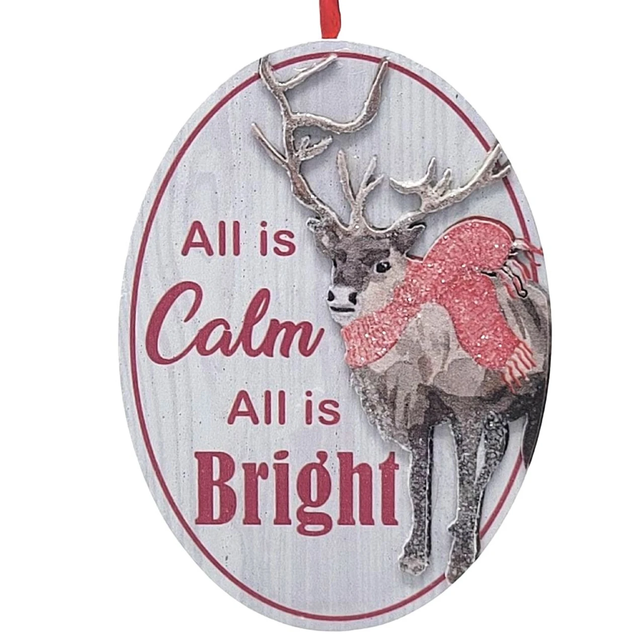 Kurt Adler All Is Calm All Is Bright Woodland Reindeer Ornament