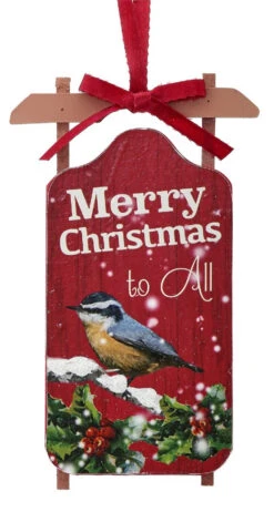 Merry Christmas Red Sled Ornament
