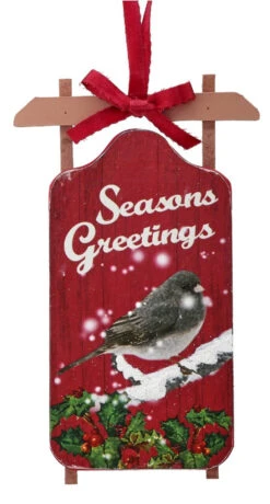 Seasons Greetings Sled Ornament