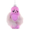 Pink Glam Poodle Ornament, Feather Boa Detail