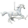 Kurt Adler Silver And White Horse Ornament