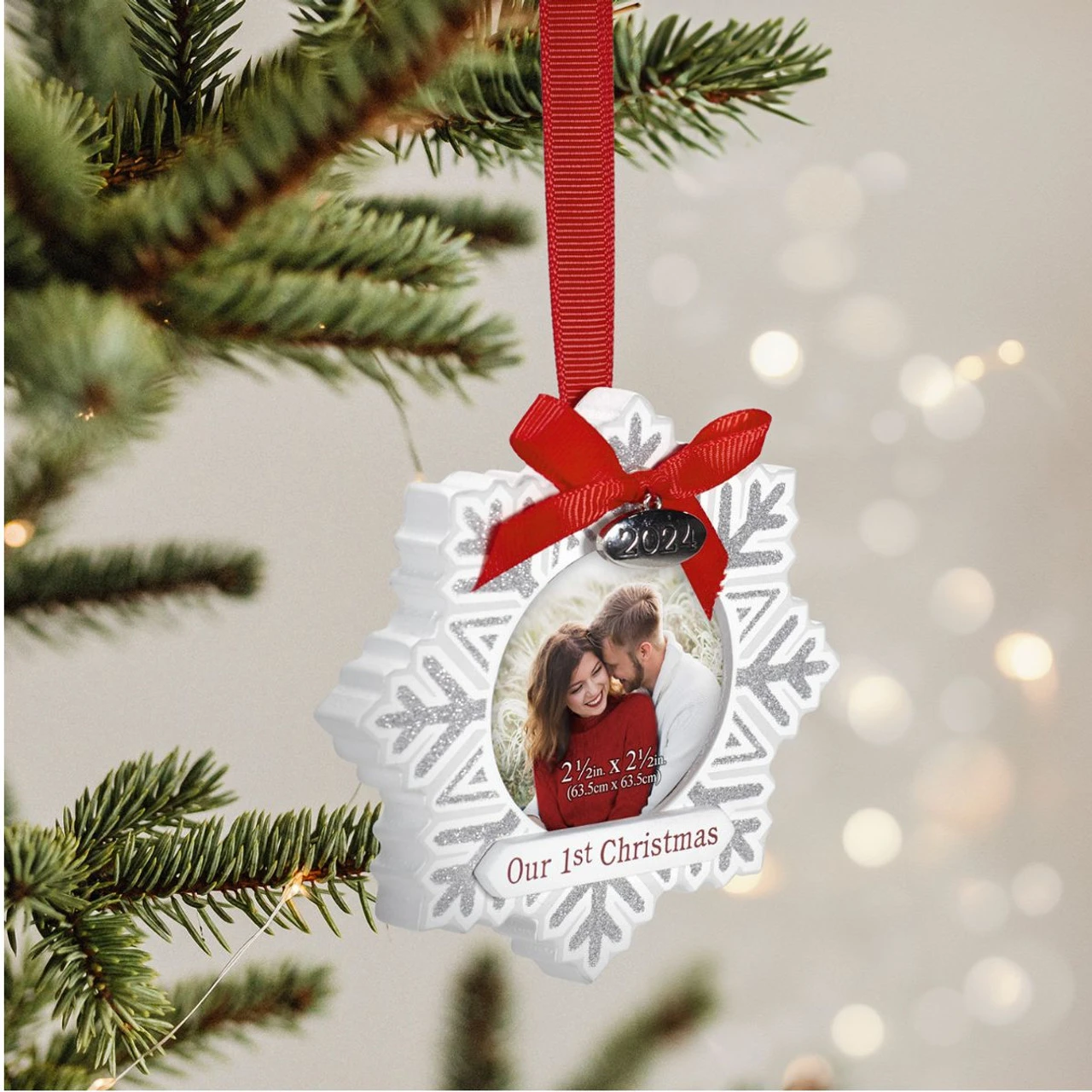 Our First Christmas 2024 Snowflake Frame Ornament 2 Our First Christmas 2024 Snowflake Frame Ornament - Image 2