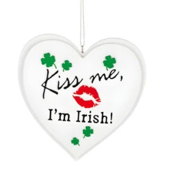 Kiss Me, I'm Irish Heart Ornament