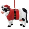 Kurt Adler Cow In Santa Suit Ornament