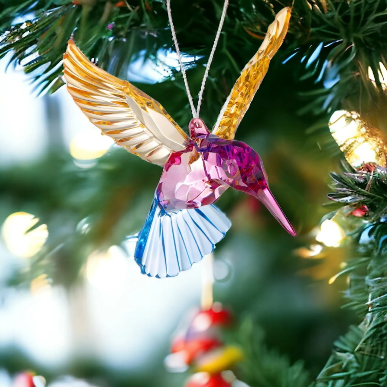 Hummingbird Ornament With Yellow Wings 2 Hummingbird Ornament With Yellow Wings - Image 2