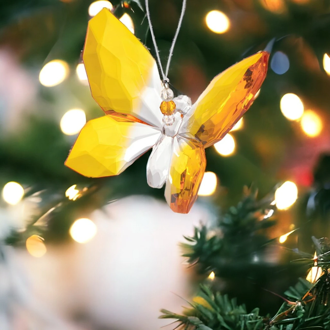 Hanging Yellow Butterfly Ornament 2 Hanging Yellow Butterfly Ornament - Image 2