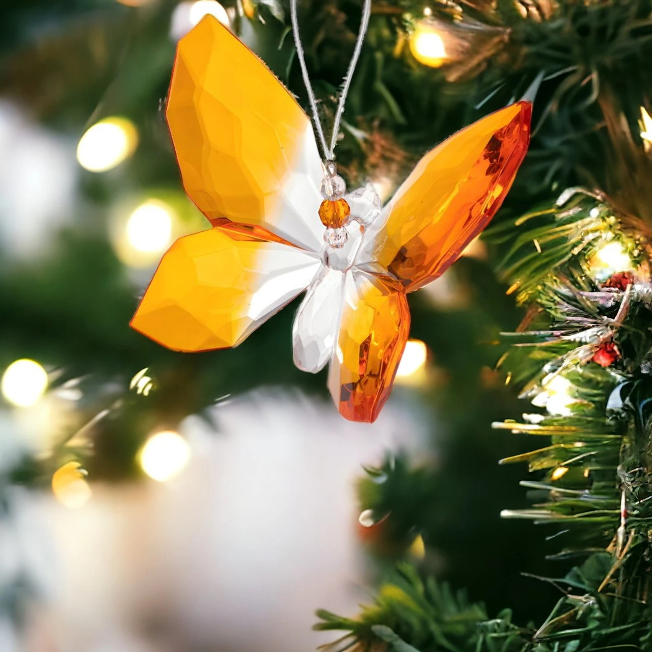 Hanging Orange Butterfly Ornament 2 Hanging Orange Butterfly Ornament - Image 2
