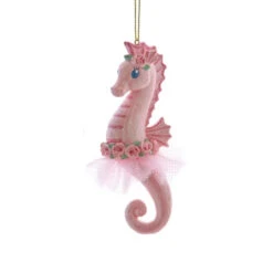Kurt Adler Pink Ballerina Seahorse Ornament