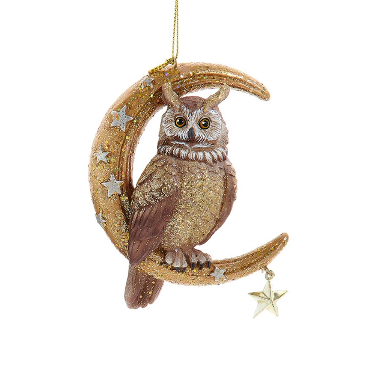 Kurt Adler Owl On Gold Moon Ornament 1 Kurt Adler Owl On Gold Moon Ornament