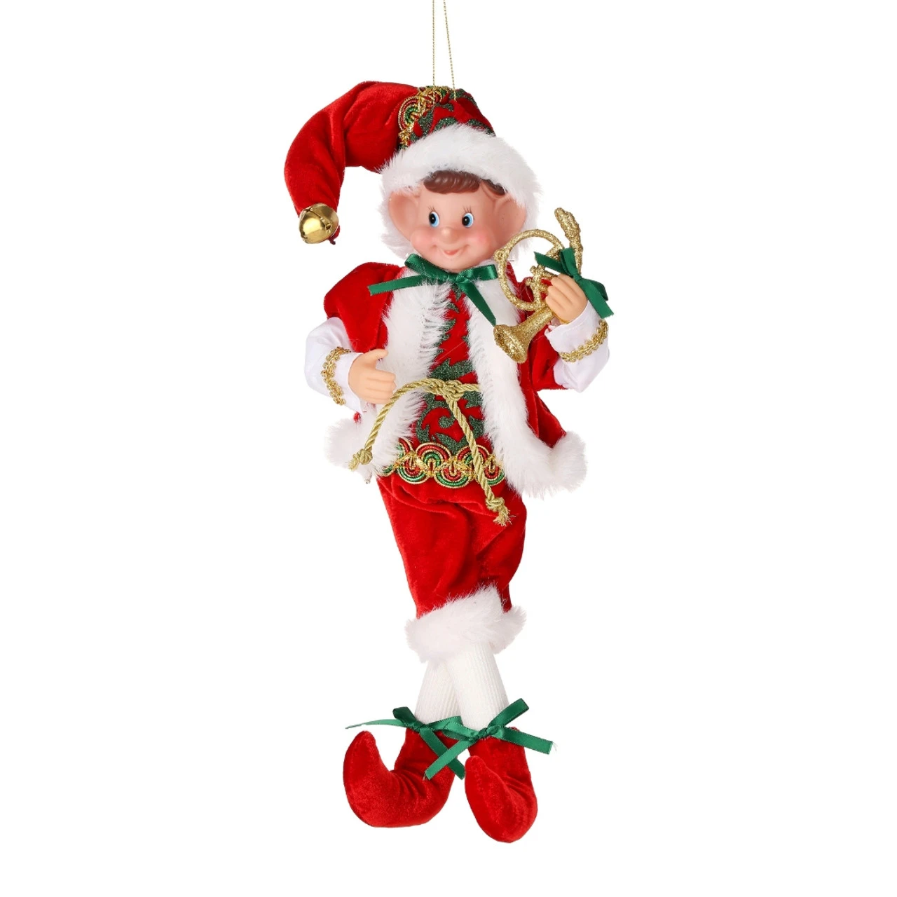 Fabric Pixie Elf With Musical Instrument Ornament 1 Fabric Pixie Elf With Musical Instrument Ornament