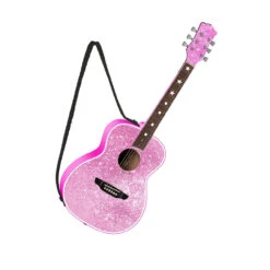 Kurt Adler Pink Glitter Guitar Ornament