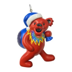 Kurt Adler Red Grateful Dead Bear With Bag Ornament