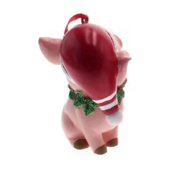 Kurt Adler Sitting Pink Pig Santa Hat Christmas Ornament -Christmas Loft Shop 011990B 2 26932.1750865563