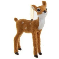 Kurt Adler Furry Light Brown Deer Ornament