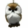 Kurt Adler Furry Light Brown Owl Ornament