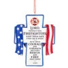 Firefighter Courage & Protection Cross Ornament