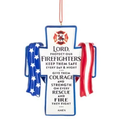 Firefighter Courage & Protection Cross Ornament