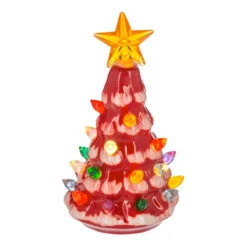 LED Light Up Retro Red Tree Mini Shimmer -Christmas Loft Shop 012230B 1 17459.1746633225