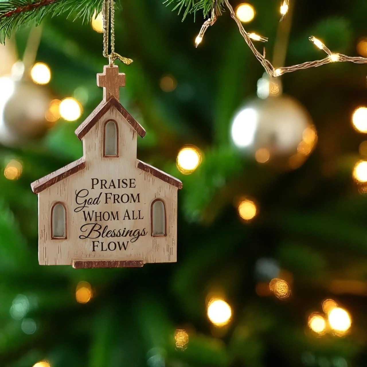 Kurt Adler Praise God Church Ornament 2 Kurt Adler Praise God Church Ornament - Image 2