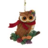 Kurt Adler Owl On Fruit Cluster Ornament