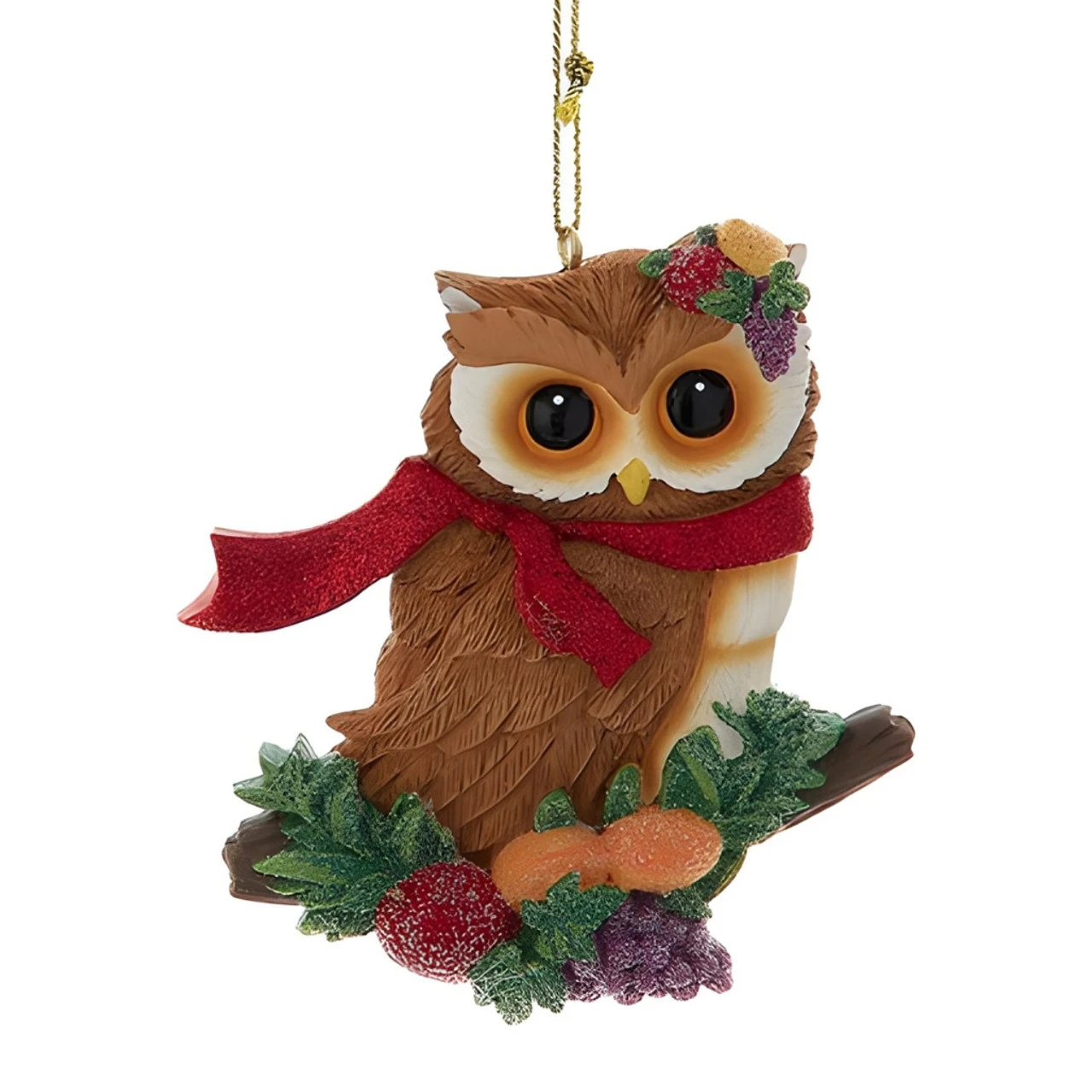 Kurt Adler Owl On Fruit Cluster Ornament 1 Kurt Adler Owl On Fruit Cluster Ornament