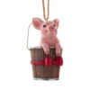 Kurt Adler Pig In Bucket Ornament