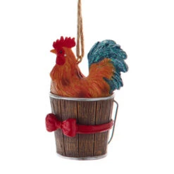 Kurt Adler Chicken In Bucket Ornament
