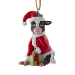 Kurt Adler Christmas Farm Cow Ornament