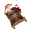 Felt Christmas Mouse In Bed Ornament