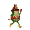 Glass Firefighter Avocado Ornament