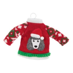 Poodle Holiday Sweater Ornament