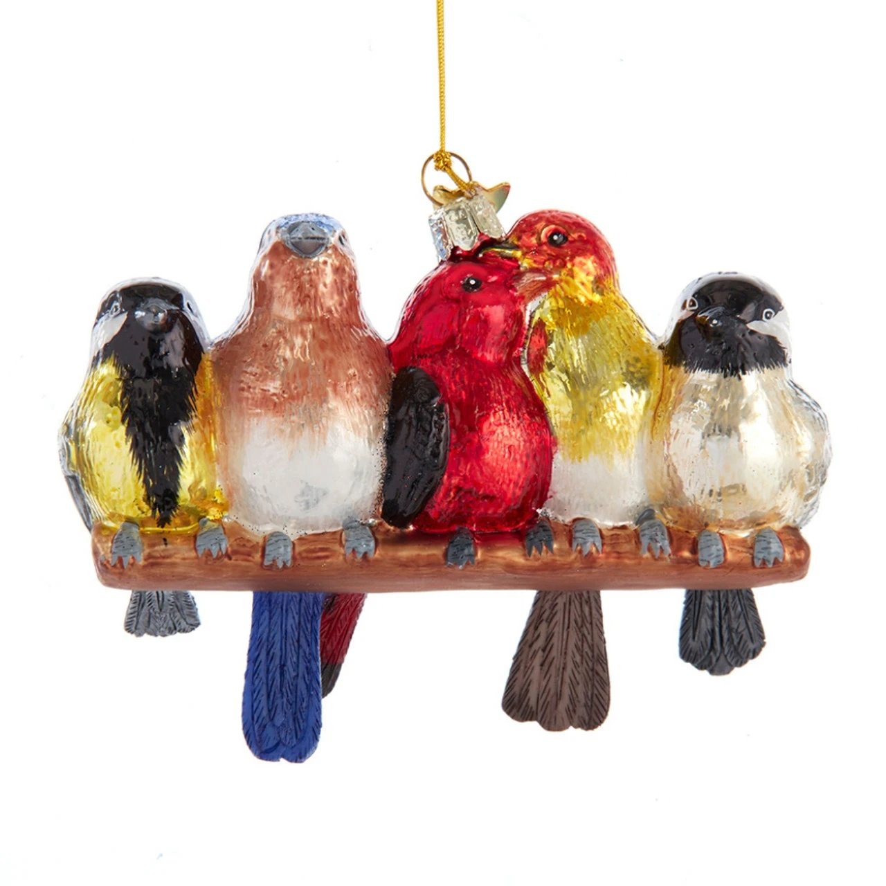 Kurt Adler Noble Gems Glass Songbirds On Branch Ornament 1 Kurt Adler Noble Gems Glass Songbirds On Branch Ornament