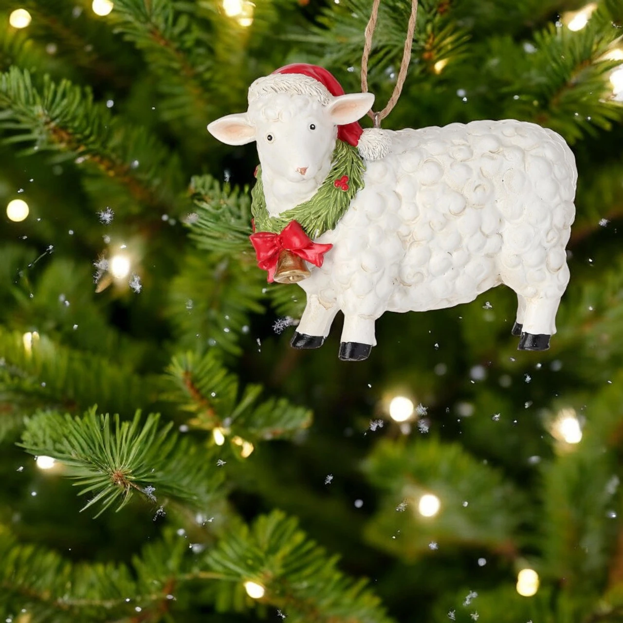 Sheep With Wreath Ornament 2 Sheep With Wreath Ornament - Image 2