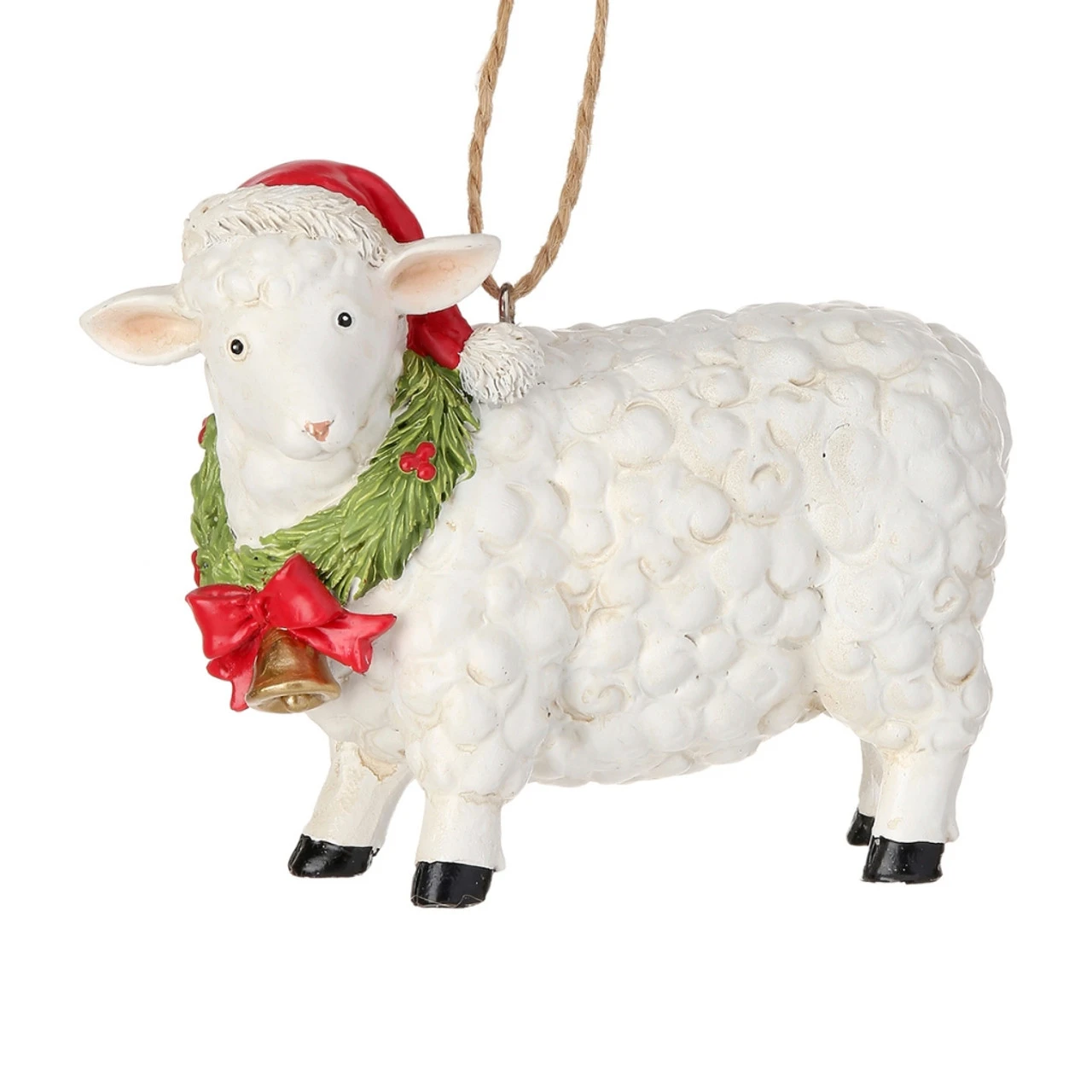 Sheep With Wreath Ornament 1 Sheep With Wreath Ornament