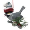 Kurt Adler Gingham Holiday Chickadee Ornament