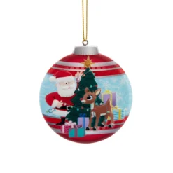 Kurt Adler Rudolph And Santa Double-Sided Ornament -Christmas Loft Shop 013422 59213.1750101194