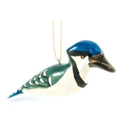 Blue Jay Wood Bird Ornament