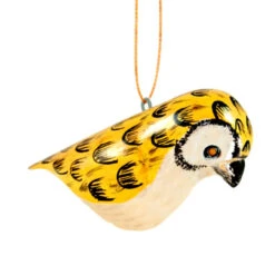 Owl Wood Bird Ornament