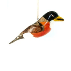 Robin Wood Bird Ornament