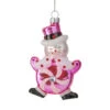 Peppermint Candy Snowman Glass Ornament