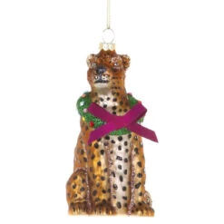 Cody Foster Merry Making Leopard Ornament