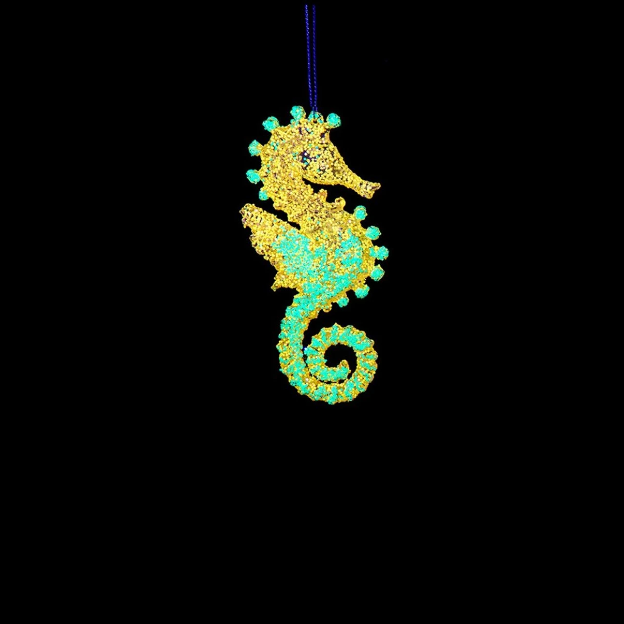 Kurt Adler Glow In The Dark Orange Seahorse Ornament 3 Kurt Adler Glow In The Dark Orange Seahorse Ornament - Image 3