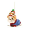 Snowboard Dog In Blue Jacket Ornament