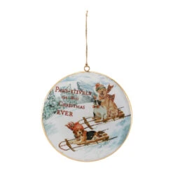 Sledding Dogs Disc Ornament 5 Sledding Dogs Disc Ornament -Christmas Loft Shop 014249A 25450.1725997045