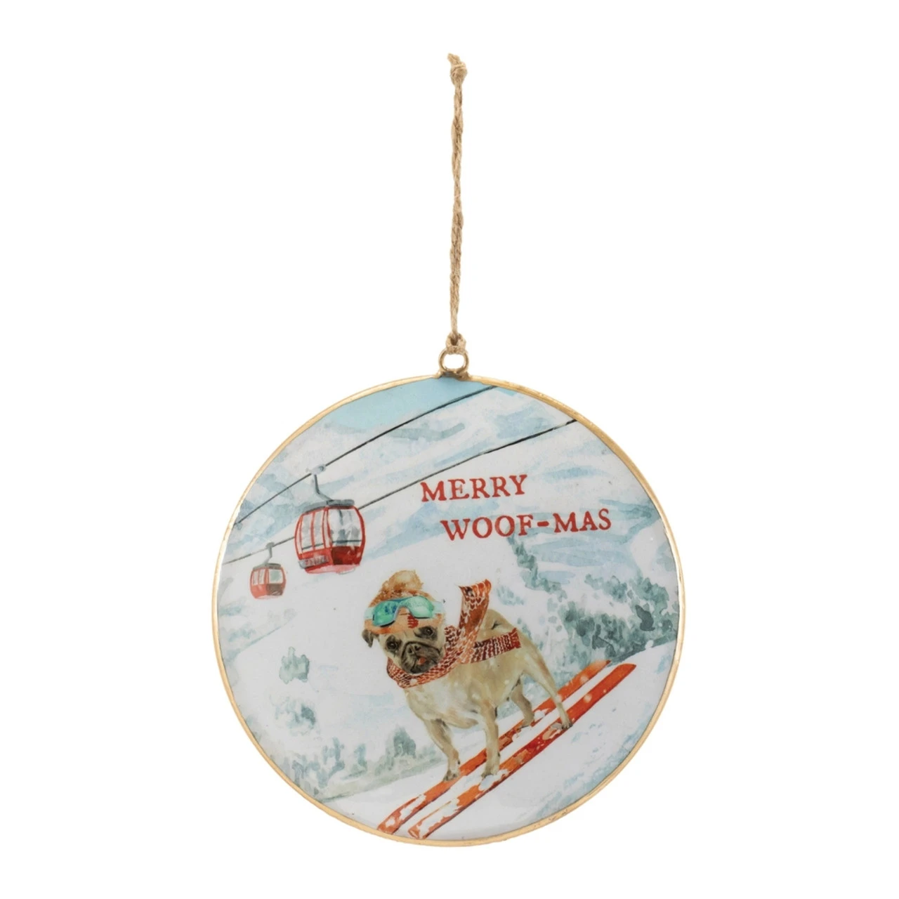 Skiing Dogs Disc Ornament 3 Skiing Dogs Disc Ornament - Image 3