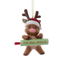 Kurt Adler Just Roll With It Reindeer Baker Ornament
