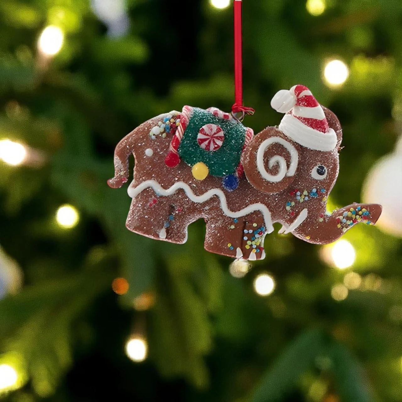 Kurt Adler Gingerbread Elephant Ornament 2 Kurt Adler Gingerbread Elephant Ornament - Image 2