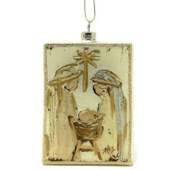 Glass Holy Family Ornament