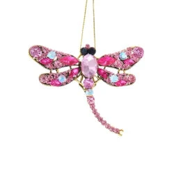 Kurt Adler Pink Jeweled Dragonfly Clip Ornament